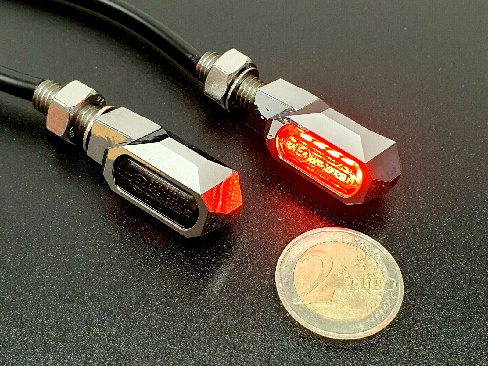 3in1 Led-Mini Blinker "Stealth I" für Harley Davidson, CNC-gefräst, chrome