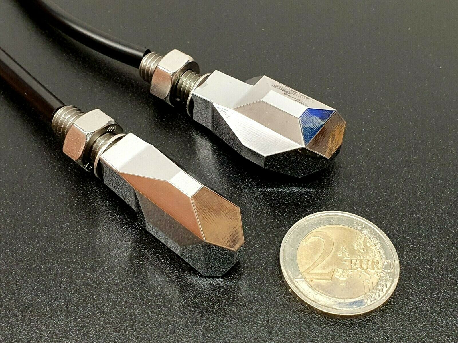 3in1 Led-Mini Blinker "Stealth I" universal, E-geprüft, CNC-gefräst, chrome