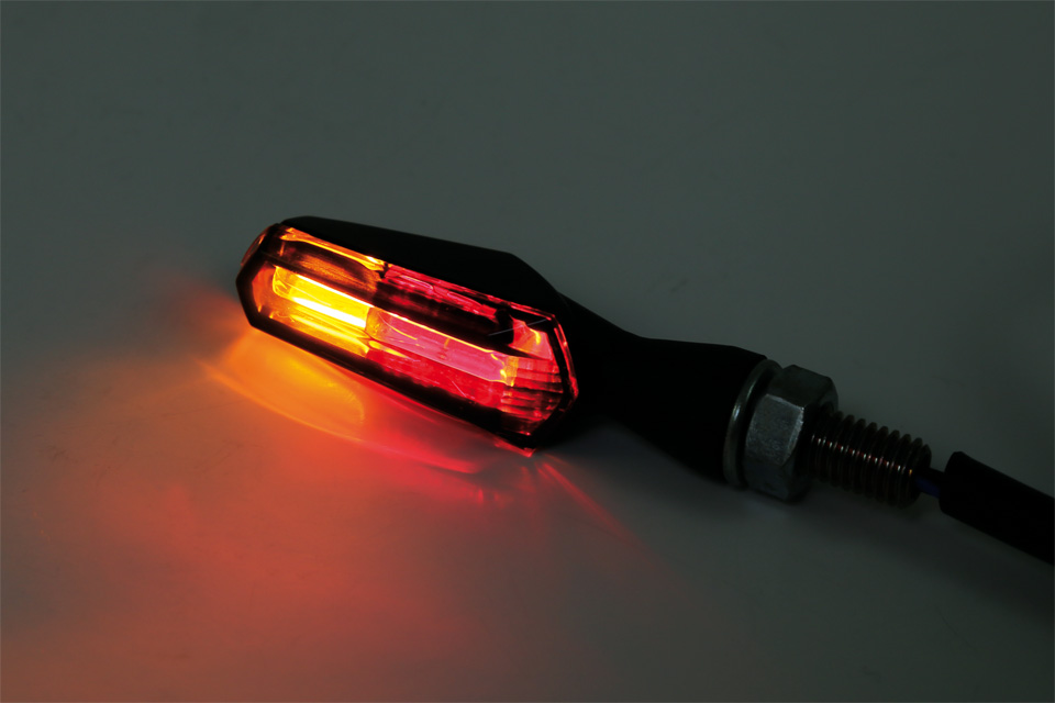 SHIN YO SCURO LED Rück-, Bremslicht, Blinker, schwarzes Gehäuse, getöntes Glas, E-geprüft, Paar