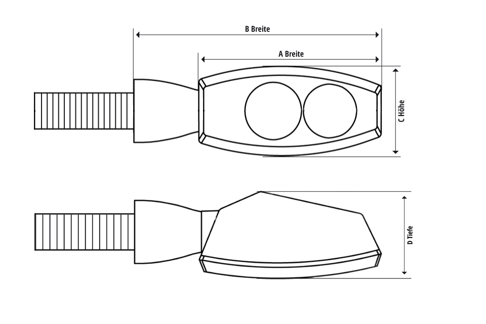 SHIN YO LED Blinker / Positionslicht SCURO, schwarzes Metallgehäuse, getöntes Glas, E-geprüft, Paar