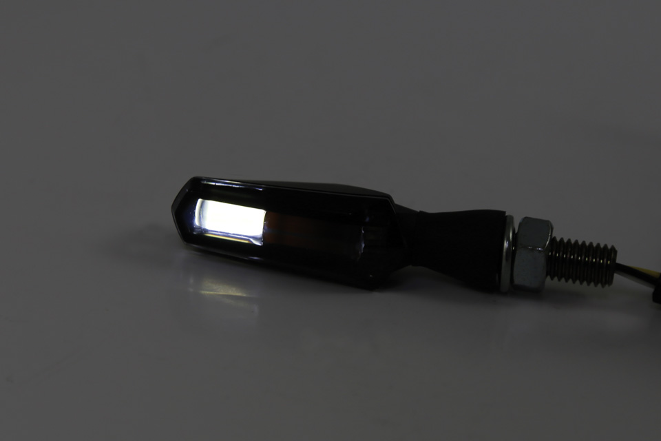 SHIN YO LED Blinker / Positionslicht SCURO, schwarzes Metallgehäuse, getöntes Glas, E-geprüft, Paar